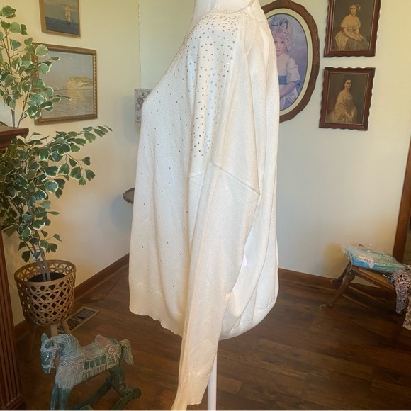 89th + Madison • Ivory Embellished Dolman Sleeve Sweater • XL • NWT - Picture 4 of 8